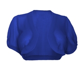 Plus size Sheer Open Front Bolero Shrug Blue