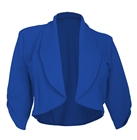 Plus Size Open Front Cropped Jacket Royal Blue