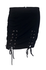 Plus Size Lace Up Mini Skirt Black 19618